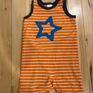 Hanna Andersson Orange and White Striped Romper
